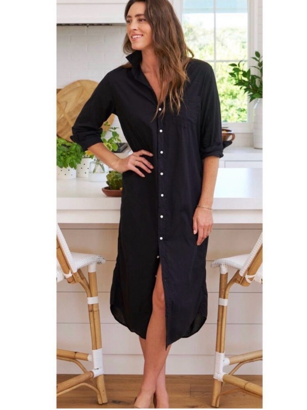 Frank & Eilleen Rory Shirt Dress in Black